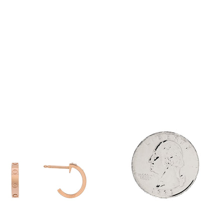 Cartier 18K Pink Gold Small LOVE Hoop Earrings 2 of 4