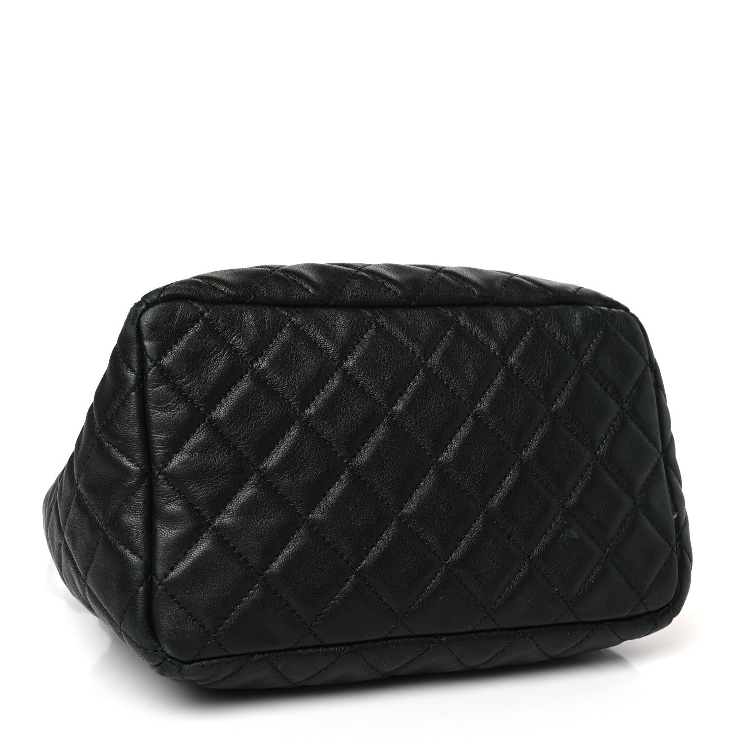 Chanel Lambskin Quilted CC Chain Bucket Bag Black 4 of 9
