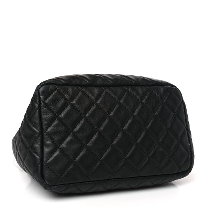 Chanel Lambskin Quilted CC Chain Bucket Bag Black 4 of 9