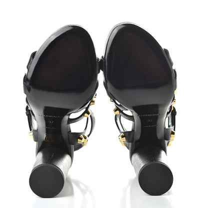 Balenciaga Agneau Lambskin Giant Gold Arena Sandals 37 Black 5 of 8