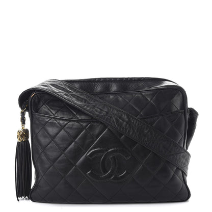 Chanel Lambskin Quilted Tassel Camera Case Black 1 of 12