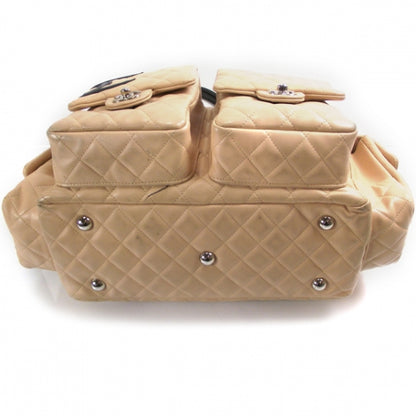 Chanel Calfskin Quilted Large Cambon Multipocket Reporter Beige Black 4 of 11