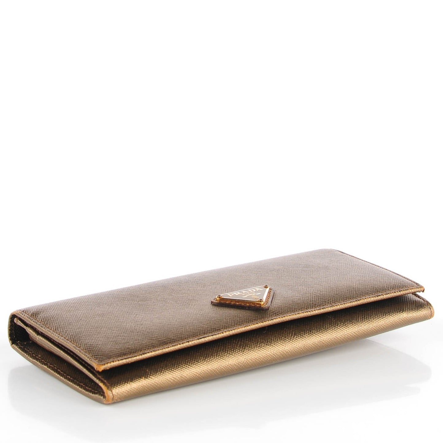 Saffiano Triangle Continental Flap Wallet Bronzo