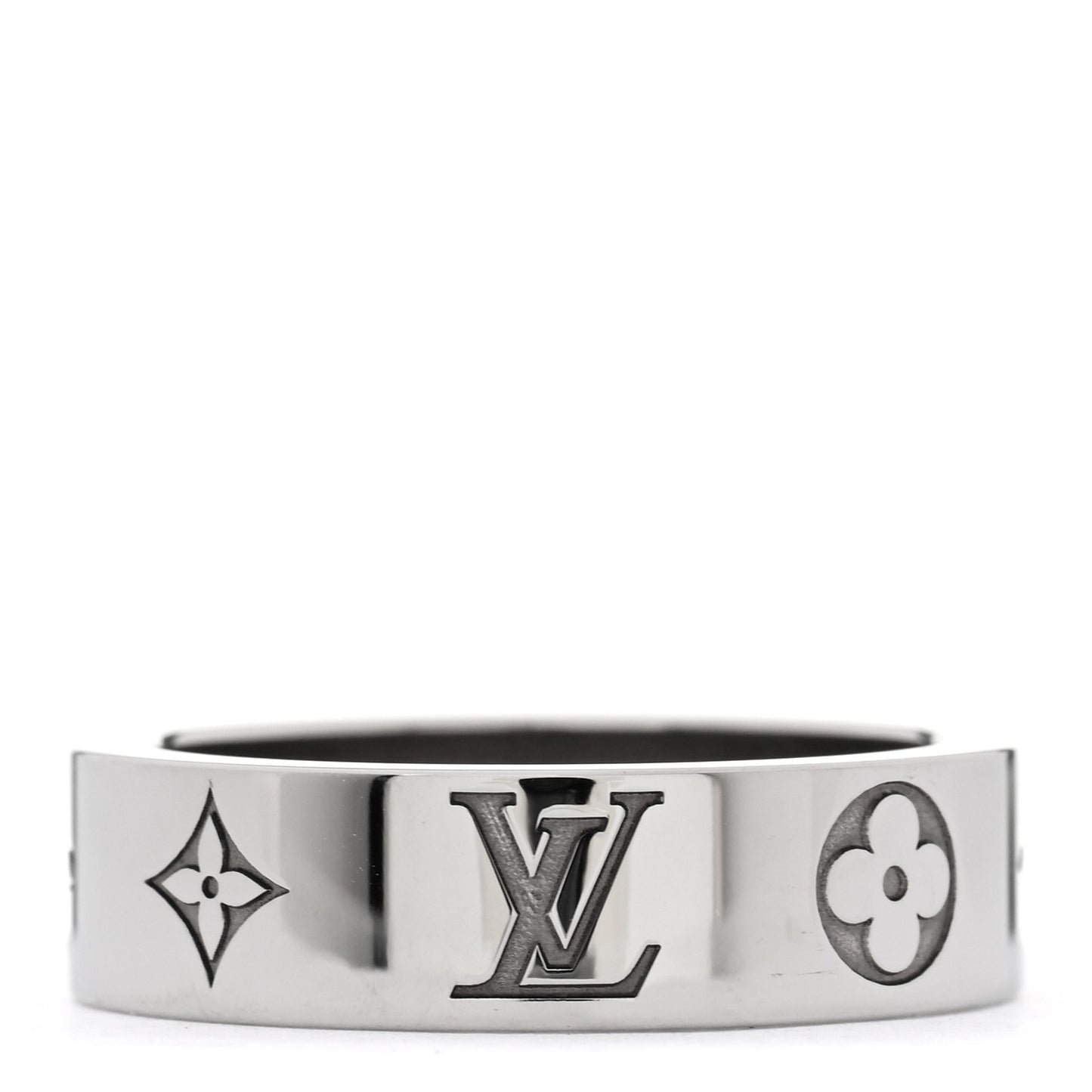 Brass Monogram Mosaic Ring M Silver