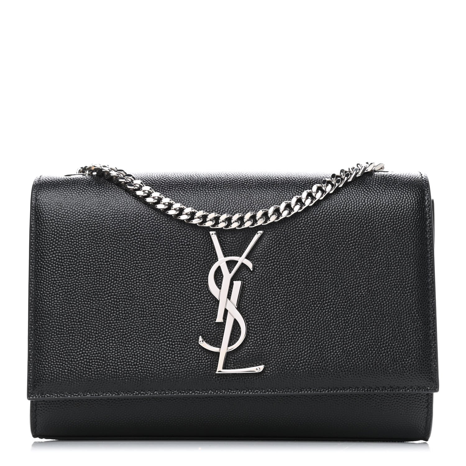 Saint Laurent Grain De Poudre Small Monogram Kate Satchel Black 1 of 7