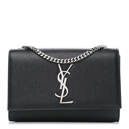 Saint Laurent Grain De Poudre Small Monogram Kate Satchel Black 1 of 7