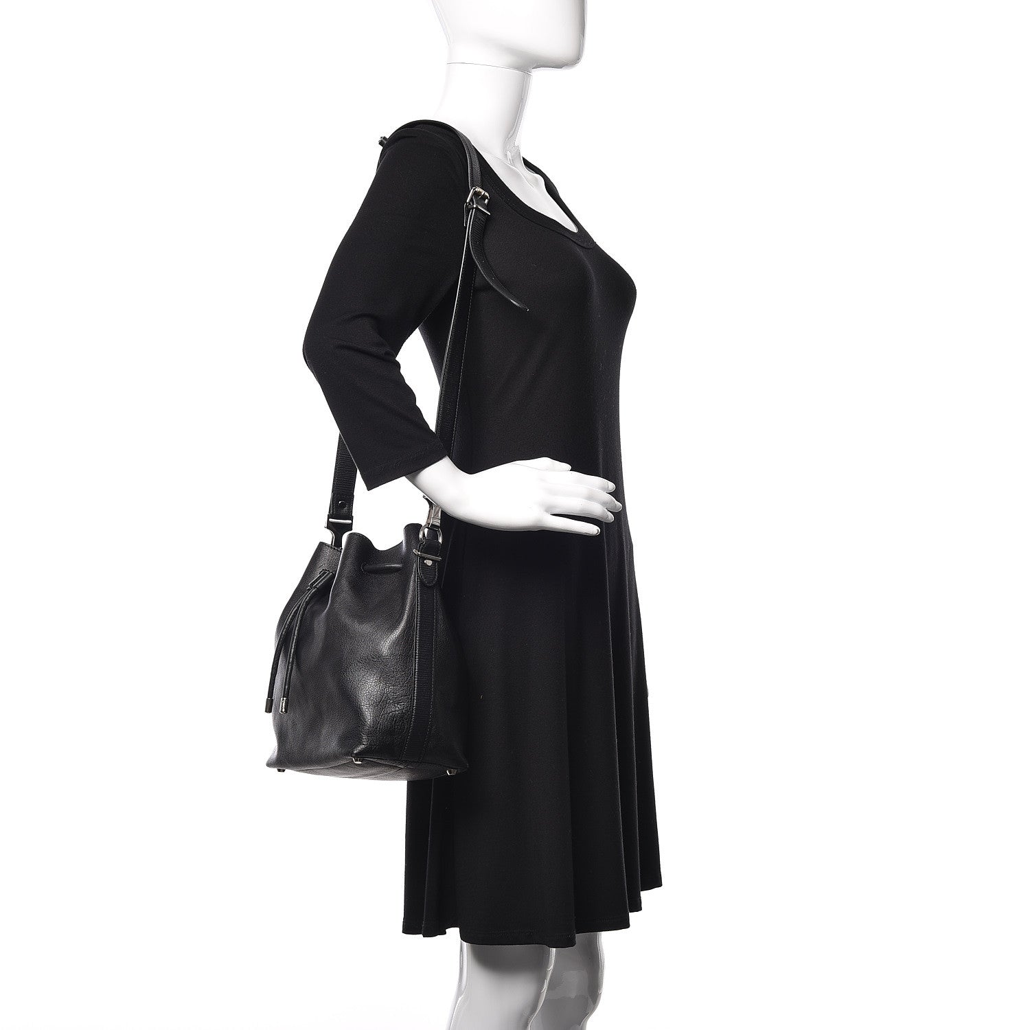 Proenza Schouler Calfskin Buffalo Medium Bucket Bag Black 2 of 13