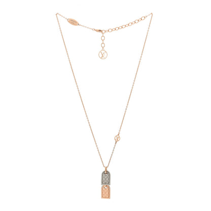 Louis Vuitton Nanogram Name Tag Necklace Pink Gold 2 of 3