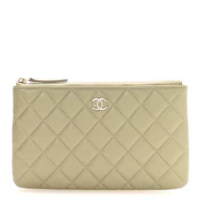 Chanel Lambskin Quilted Cosmetic Case Light Green 1 of 9