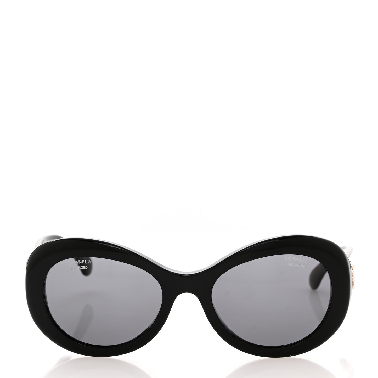 Acetate Polarized Oval CC Sunglasses 5469-B Black