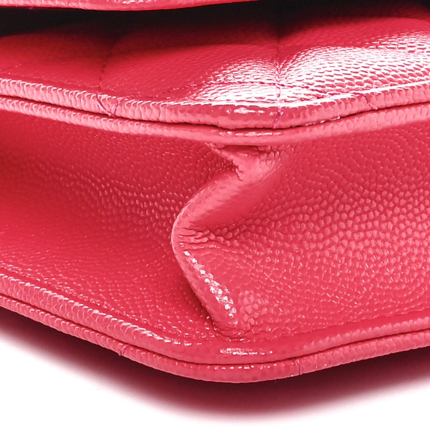 Caviar Quilted French New Wave Chain CC Wallet On Chain WOC Pink
