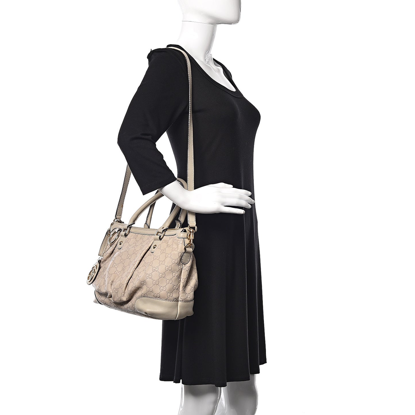 Guccissima Medium Sukey Top Handle Bag White