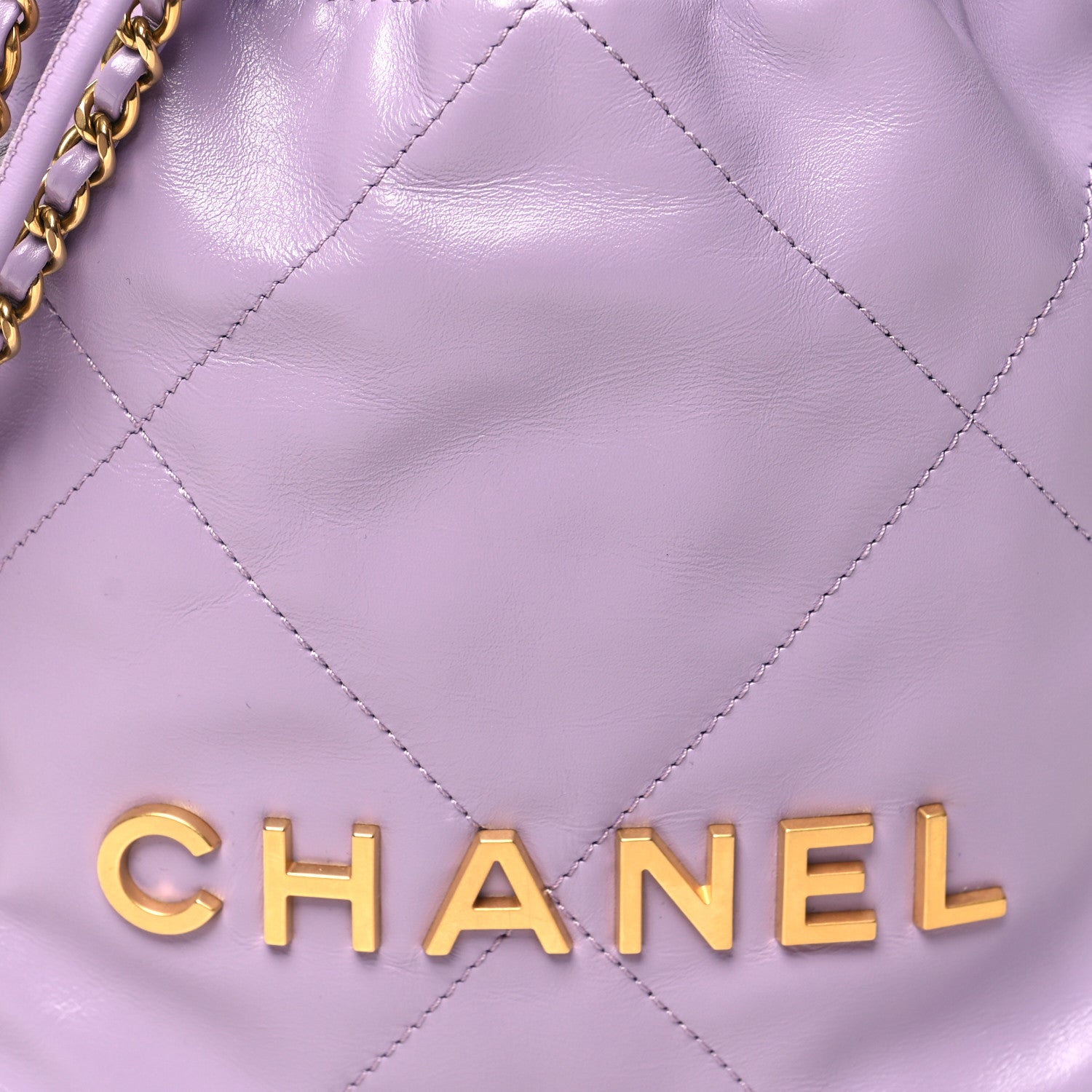 Chanel Shiny Calfskin Quilted Mini Chanel 22 Light Purple 8 of 11