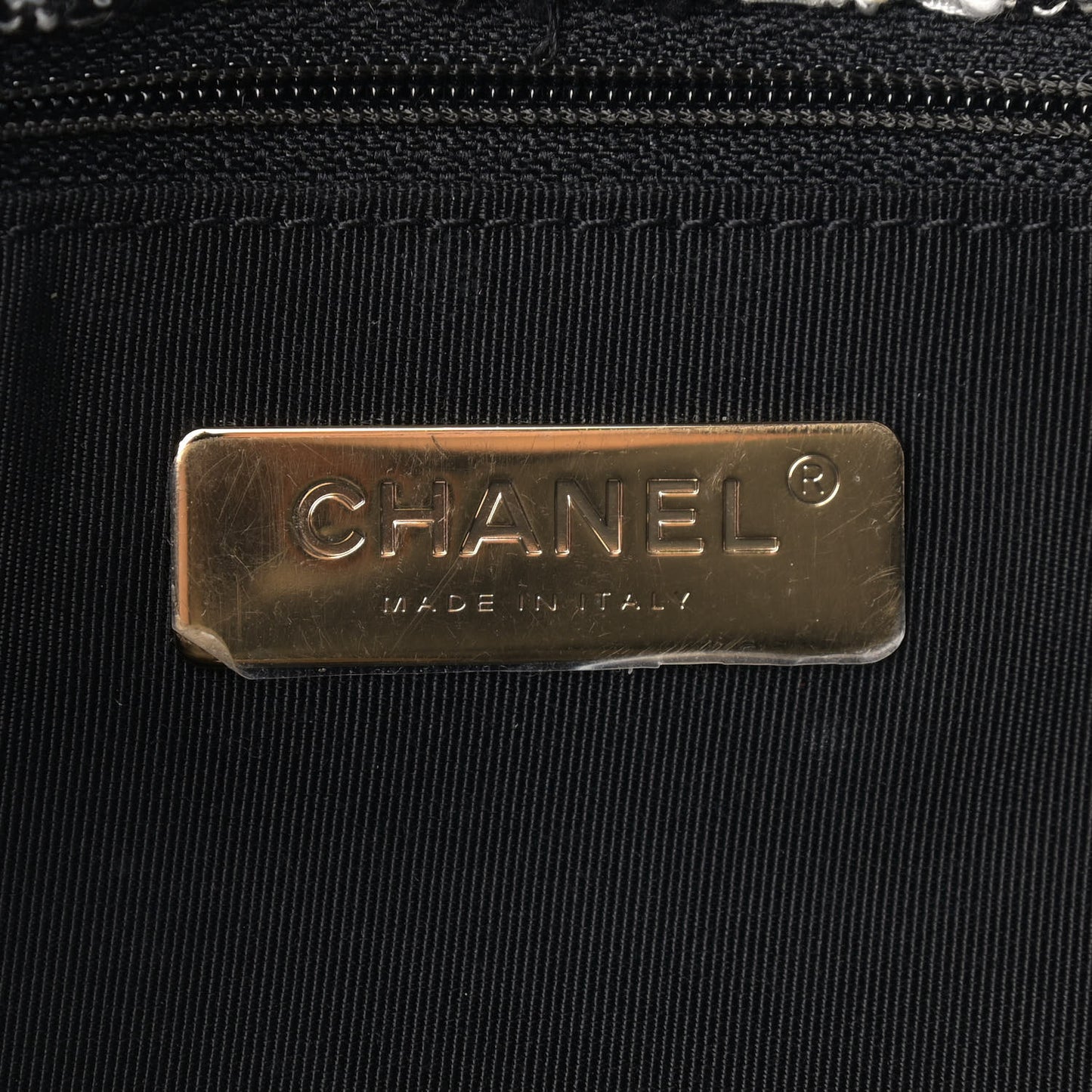 Tweed Quilted Large Chanel 19 Flap Black Ecru White