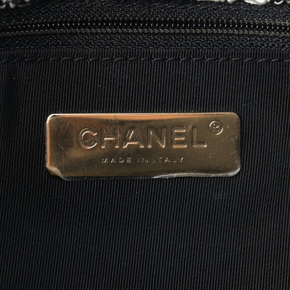 Chanel Tweed Quilted Large Chanel 19 Flap Black Ecru White 6 of 9
