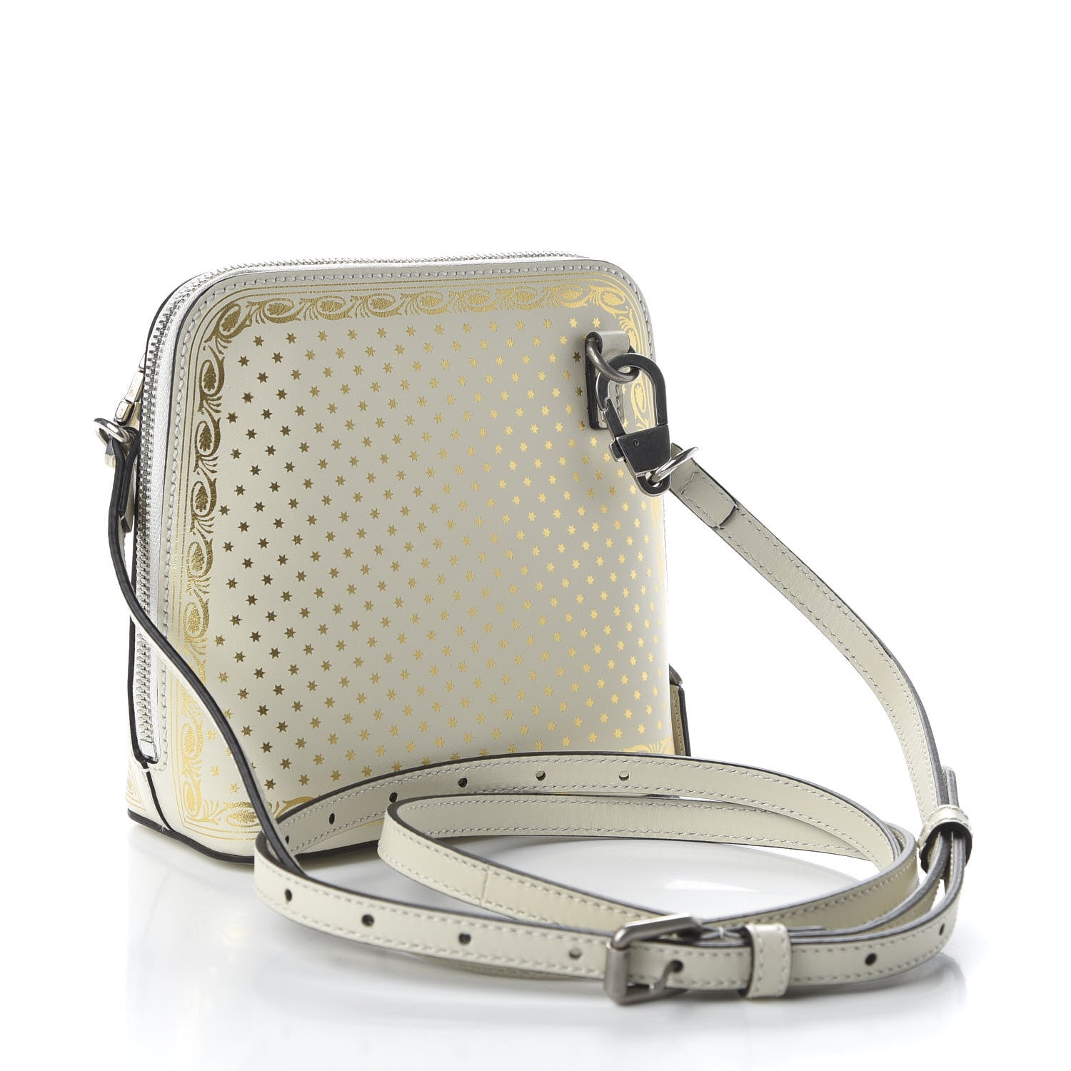 Gucci X SEGA Calfskin GUCCY Stars Mini Dome Shoulder Bag Mystic White Gold 3 of 10