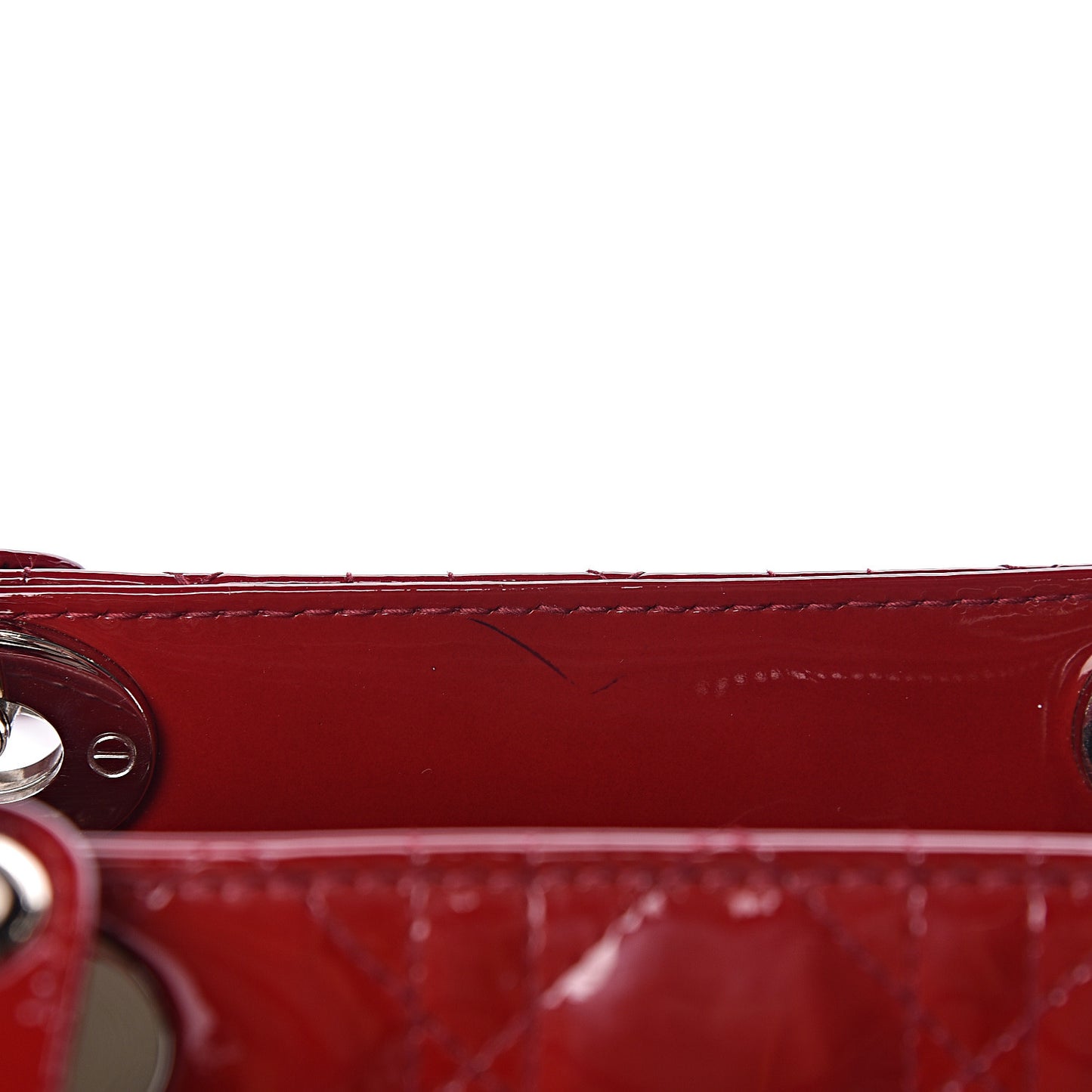 Patent Cannage Medium Lady Dior Red