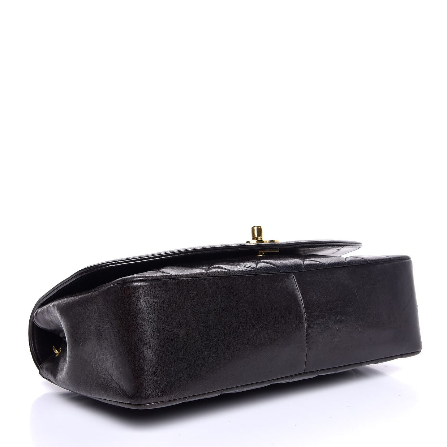 Lambskin Quilted Medium Single Flap Black