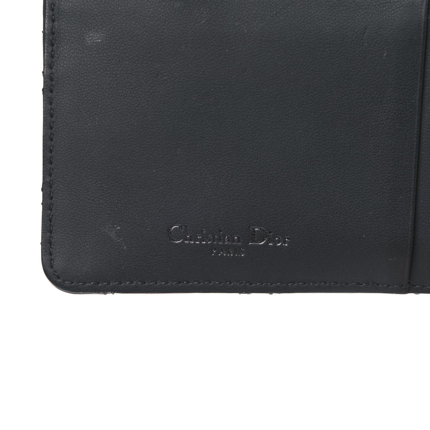 Christian Dior Ultra Matte Lambskin Cannage Small Lady Dior Zip Card Holder Black 6 of 10