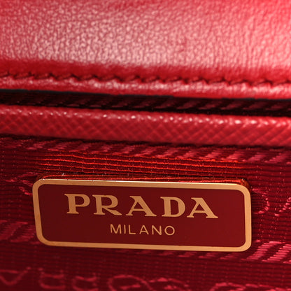Prada Saffiano Soft Calfskin Chain Crossbody Bag Fuoco 5 of 7