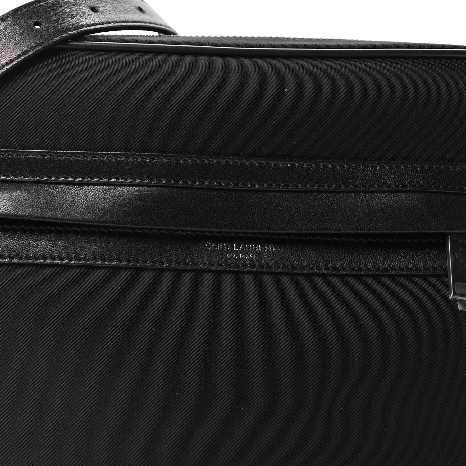 Saint Laurent Lambskin Nylon Camp Camera Bag Black 8 of 11