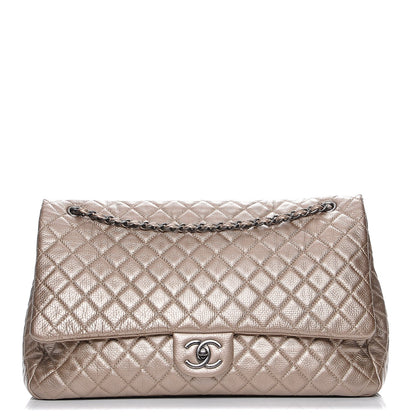 Chanel Metallic Calfskin Quilted XXL Travel Flap Bag Gold 1 of 8