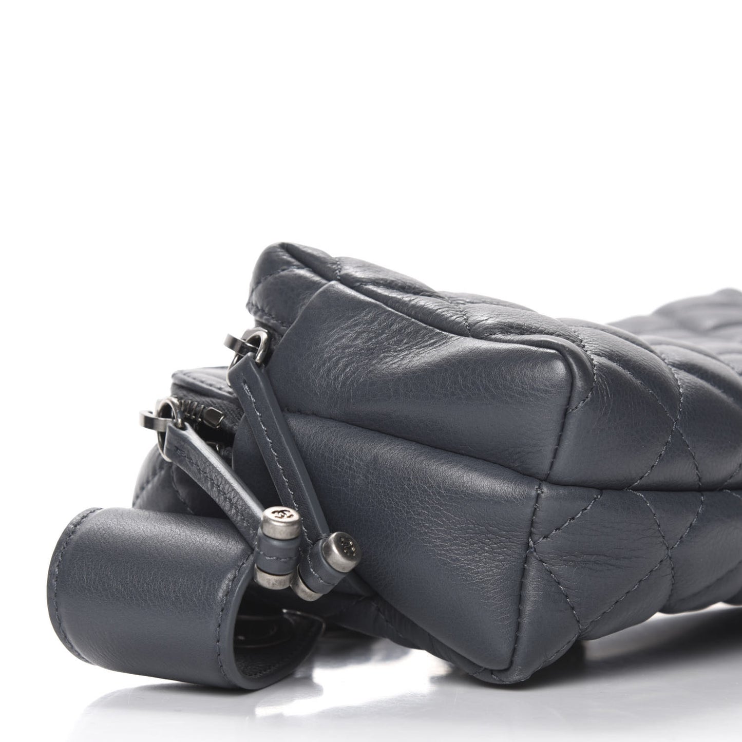 Calfskin Quilted Waist Bag Dark Grey