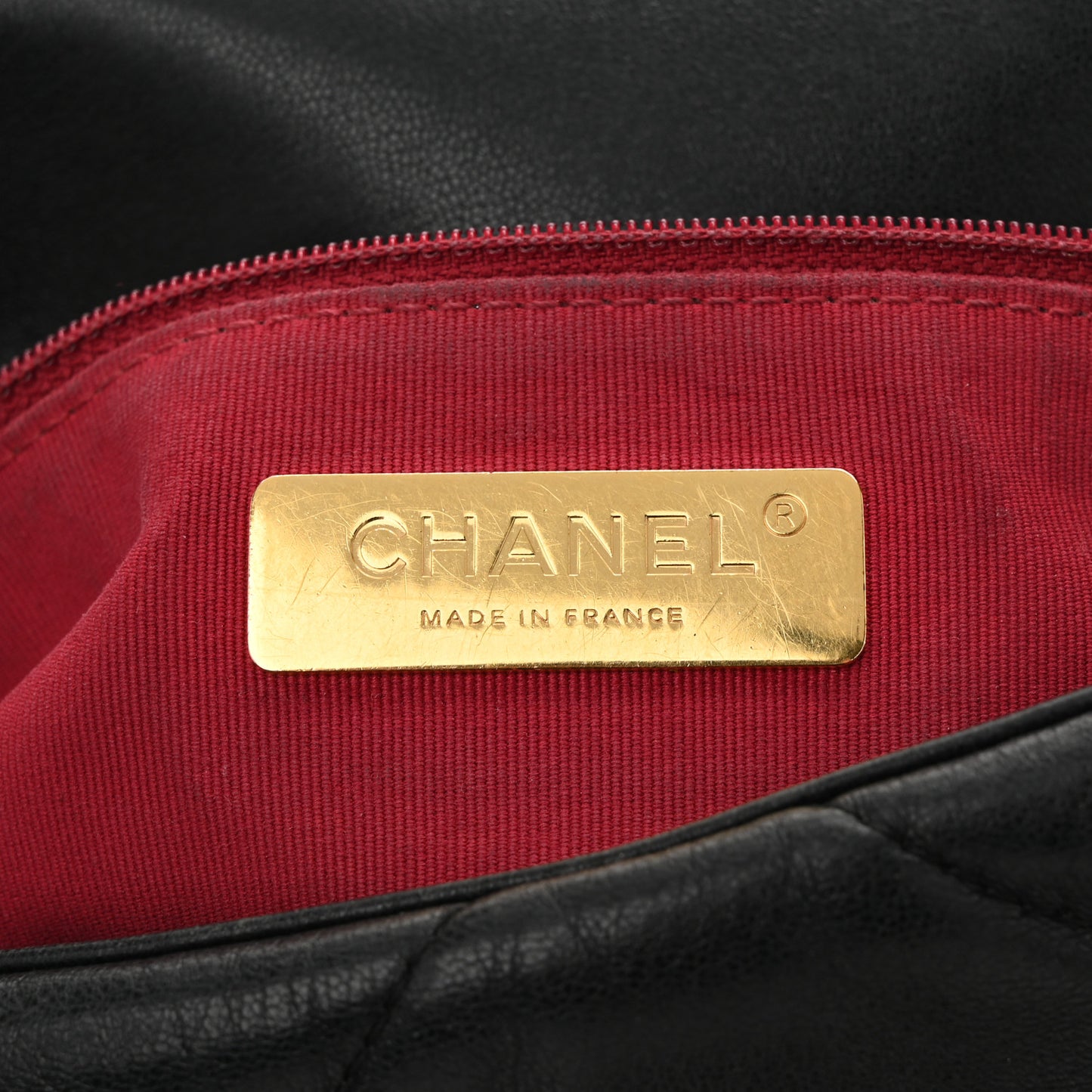 Goatskin Quilted Medium Chanel 19 Flap Black