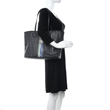 Moynat Grained Calfskin Canvas 1920 Oh! Tote Ruban MM Carbon Silver 2 of 11