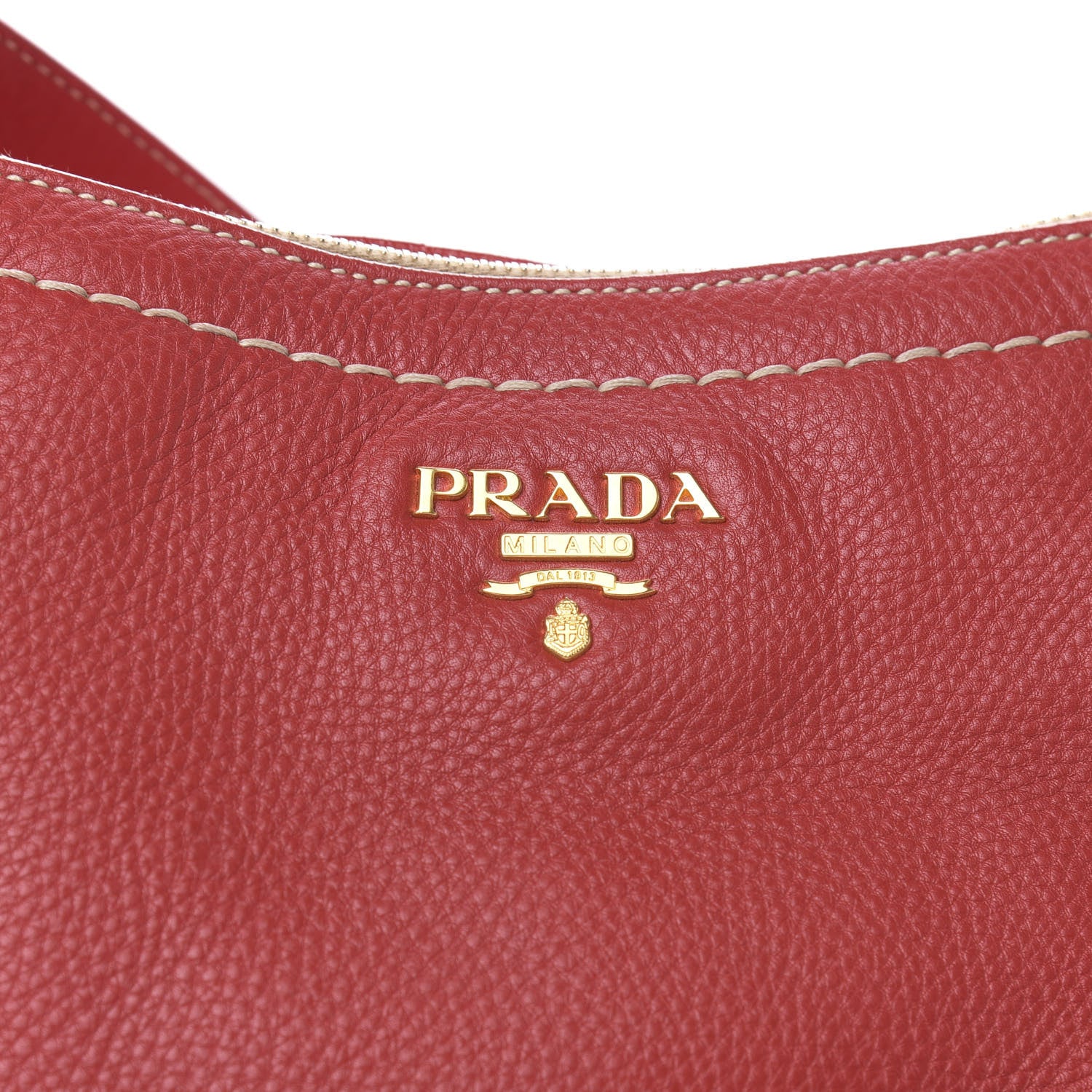 Prada Vitello Daino Satchel Fuoco 10 of 10