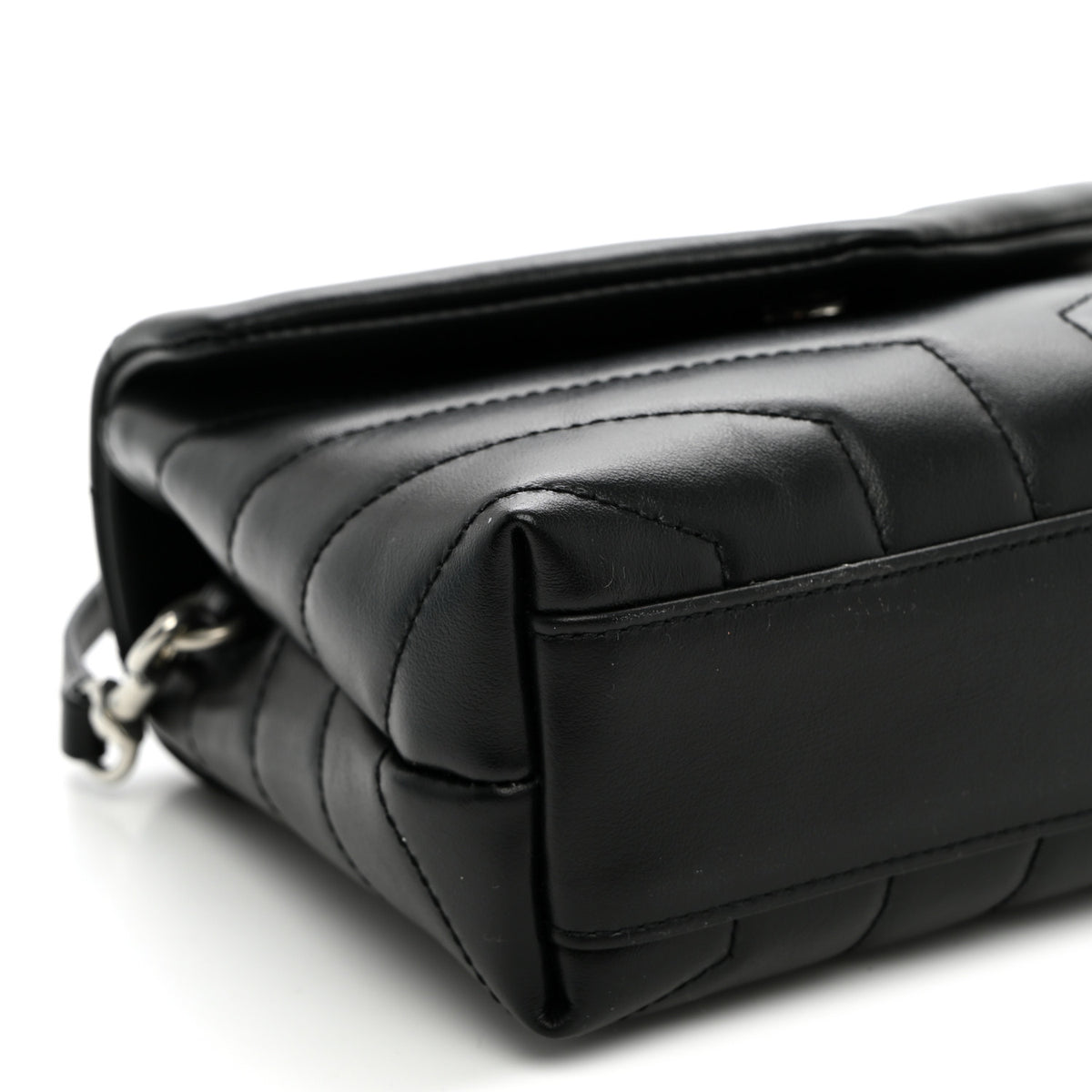 Calfskin Y Quilted Monogram Toy Loulou Crossbody Bag Black