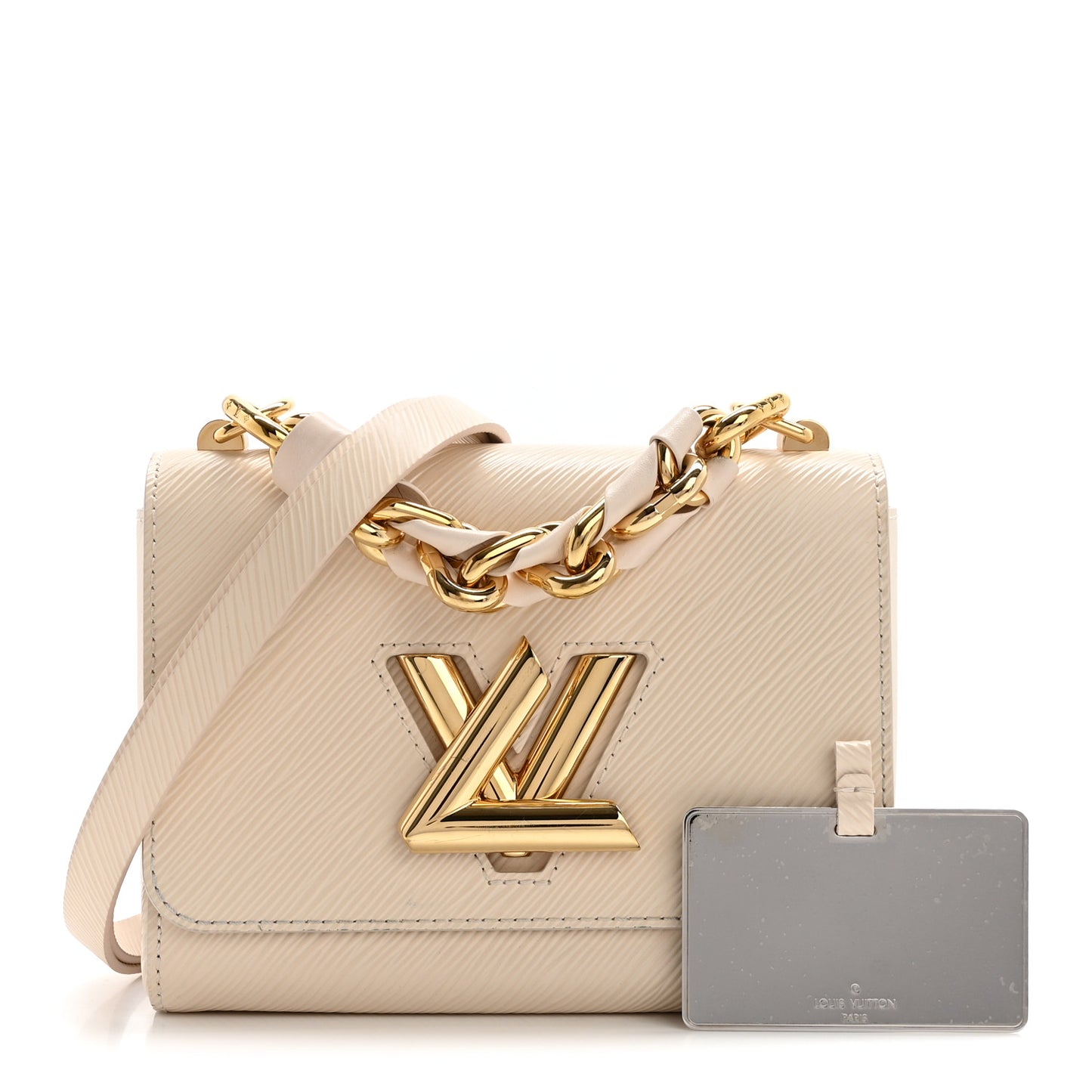 Epi Twist Braided Chain Shoulder Bag PM Quartz White