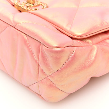 Chanel Iridescent Calfskin Quilted Medium Chanel 19 Flap Pink 10 of 10
