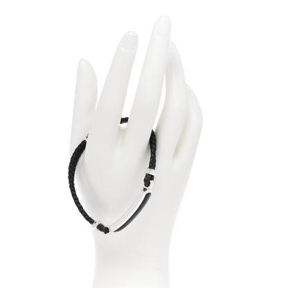 David Yurman Sterling Silver Leather Black Onyx Exotic Stone Station Bracelet 2 of 4