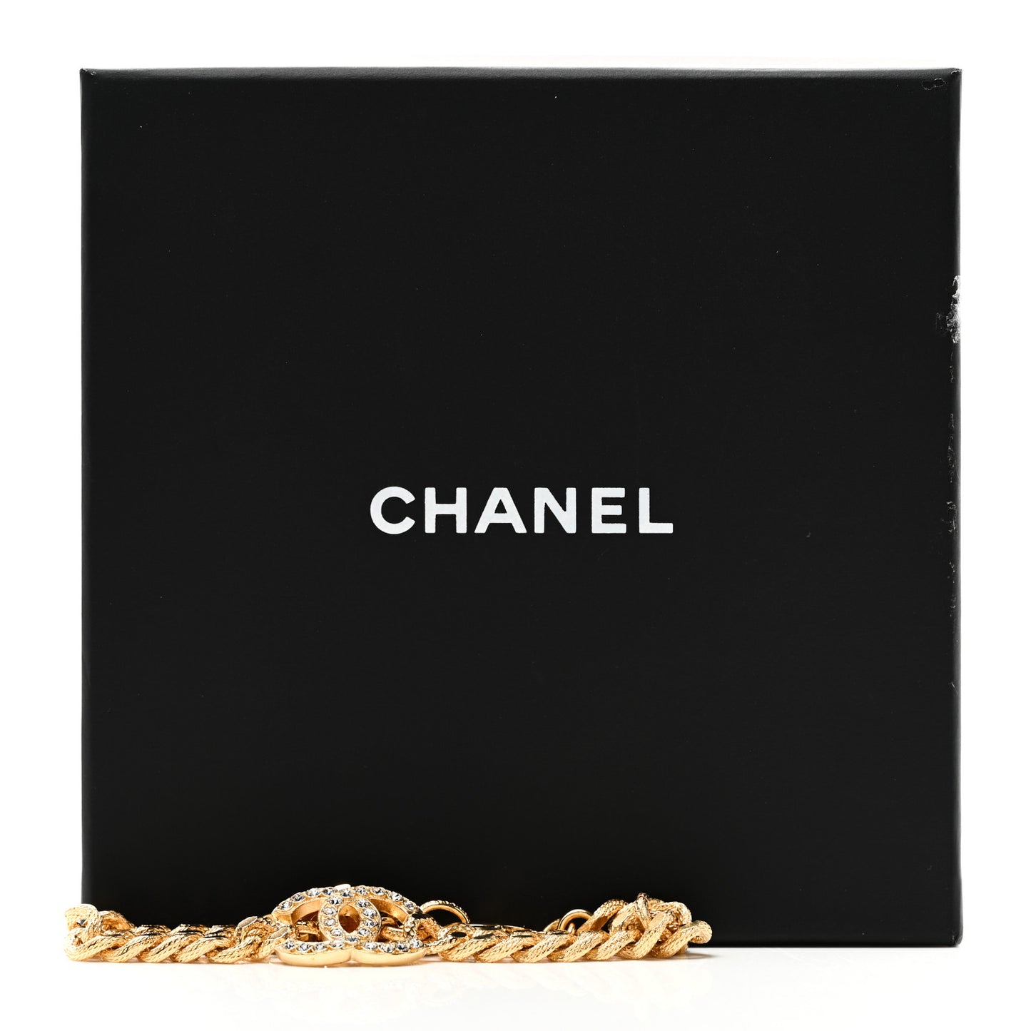 Crystal CC Chain Link Bracelet Gold