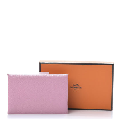 Hermes Chevre Mysore Calvi Card Case Mauve Sylvestre 8 of 8