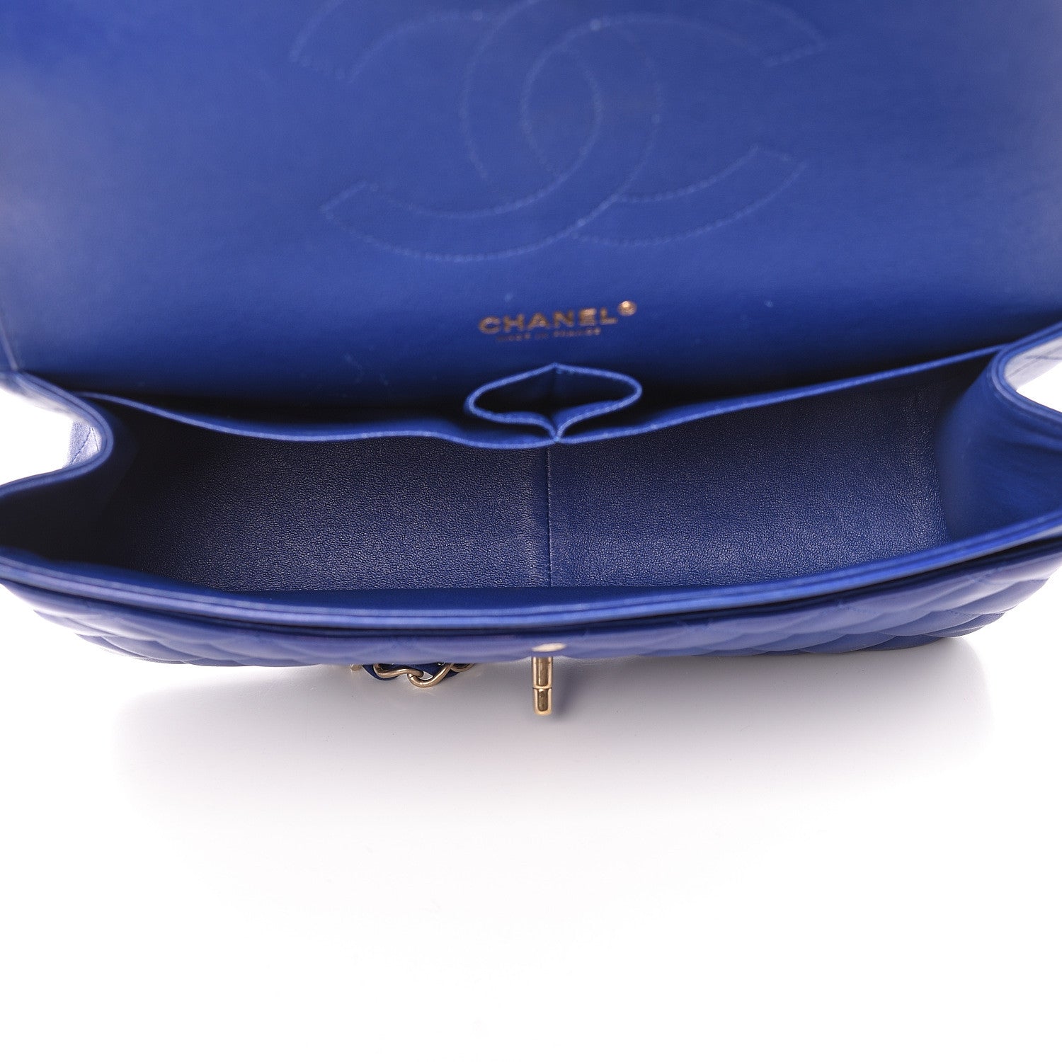 Chanel Lambskin Quilted Jumbo Double Flap Blue 5 of 22