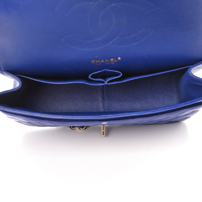 Chanel Lambskin Quilted Jumbo Double Flap Blue 5 of 22