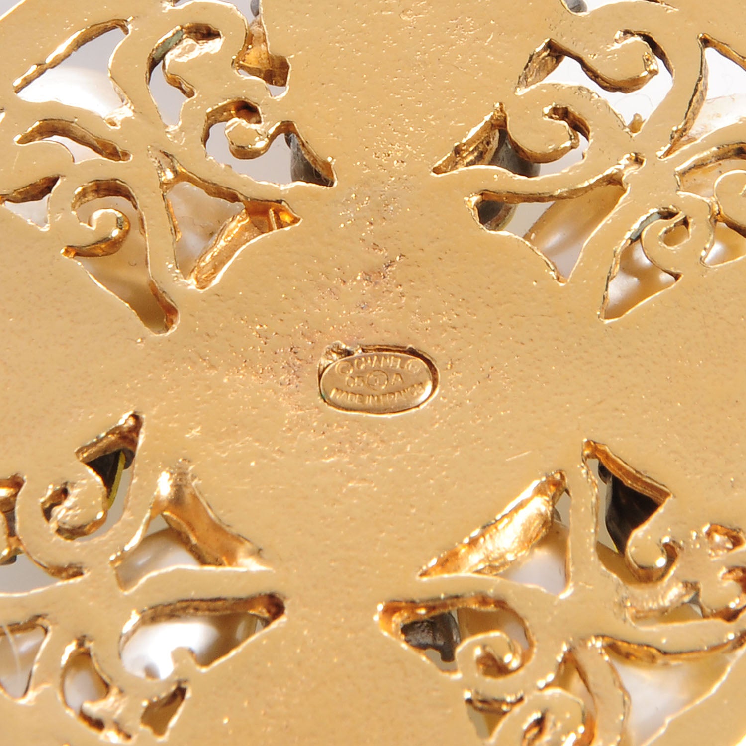 Chanel Jeweled Pearl CC Logo Drop Necklace Gold 6 of 6