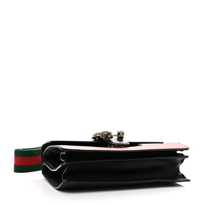 Gucci Moon Calfskin Web Medium Dionysus Bamboo Top Handle Bag Black Bright Evergreen Hibiscus Red 4 of 10