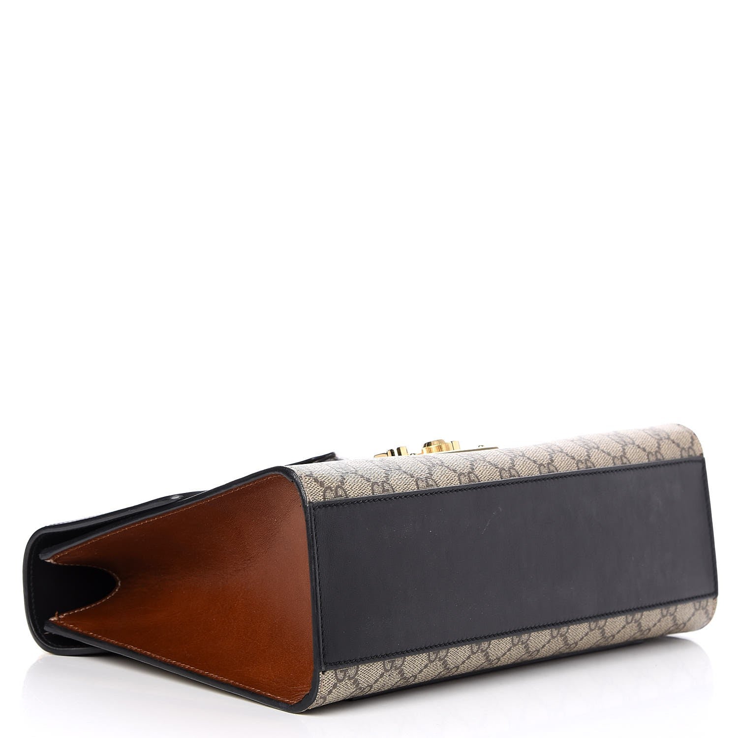 Gucci GG Supreme Monogram Calfskin Medium Padlock Shoulder Bag Beige Black Cuir 4 of 8