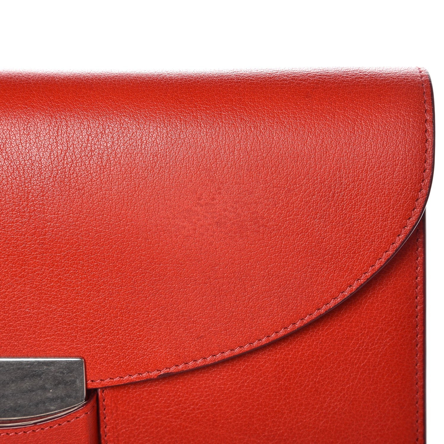 Celine Grained Calfskin Trotteur Clutch Red 7 of 8