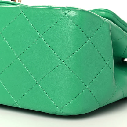Chanel Lambskin Quilted Mini Square Flap Green 9 of 10