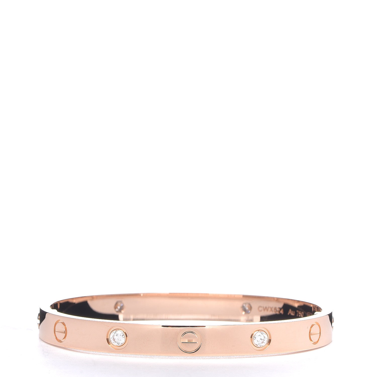Cartier 18K Pink Gold 4 Diamond LOVE Bracelet 16 3 of 6