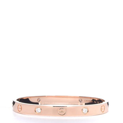 Cartier 18K Pink Gold 4 Diamond LOVE Bracelet 16 3 of 6