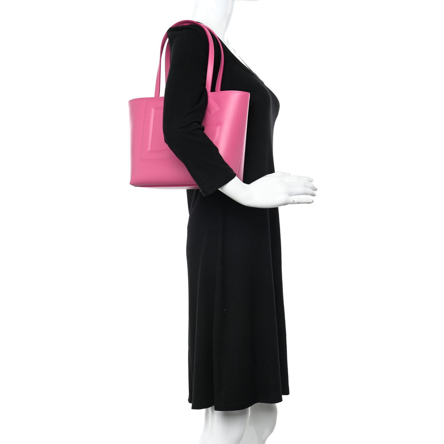 Calfskin Small DG Logo Shopper Tote Lilac