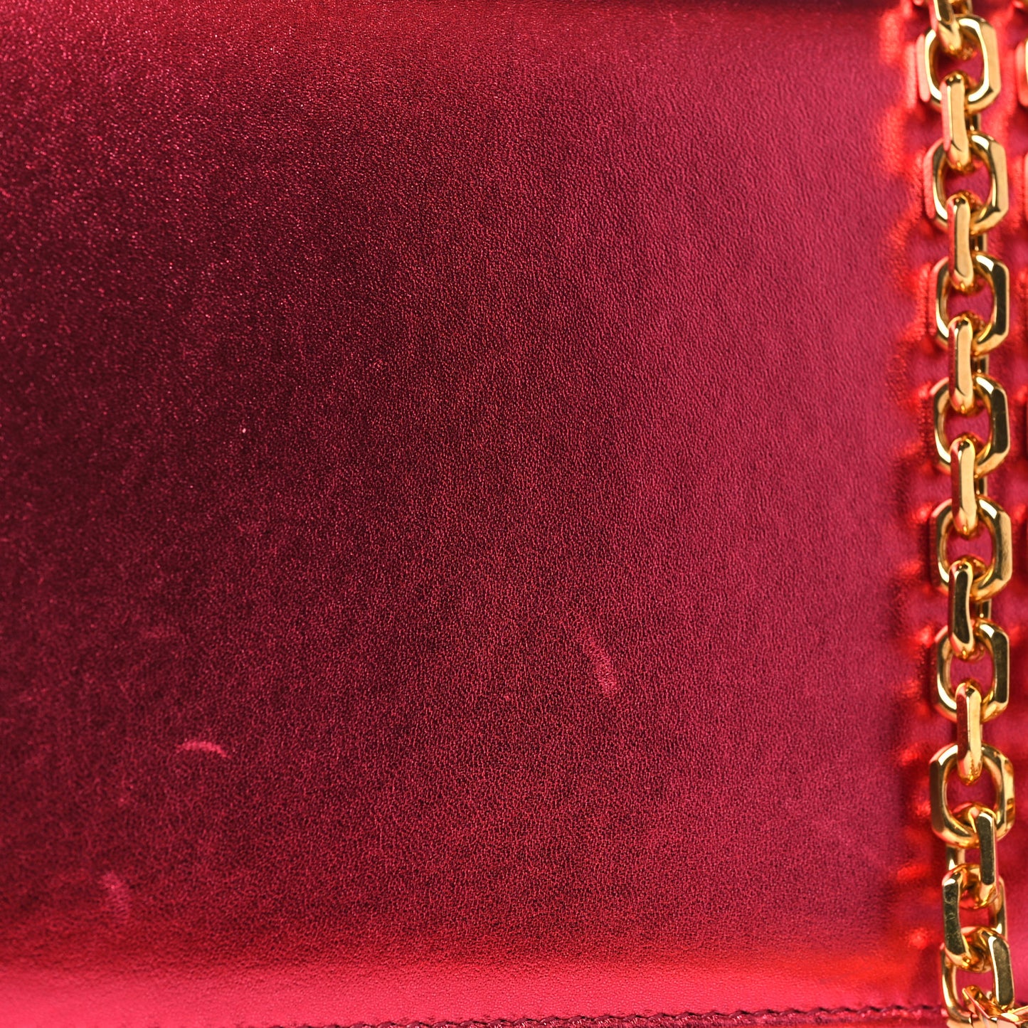 Metallic Calfskin DG Girls Shoulder Bag Red