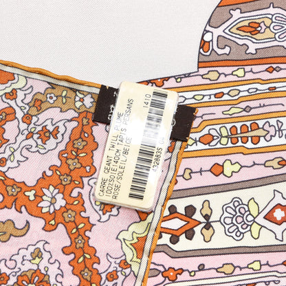Hermes Silk Tapis Persans Scarf 140 Rose Soleil Beige 5 of 5
