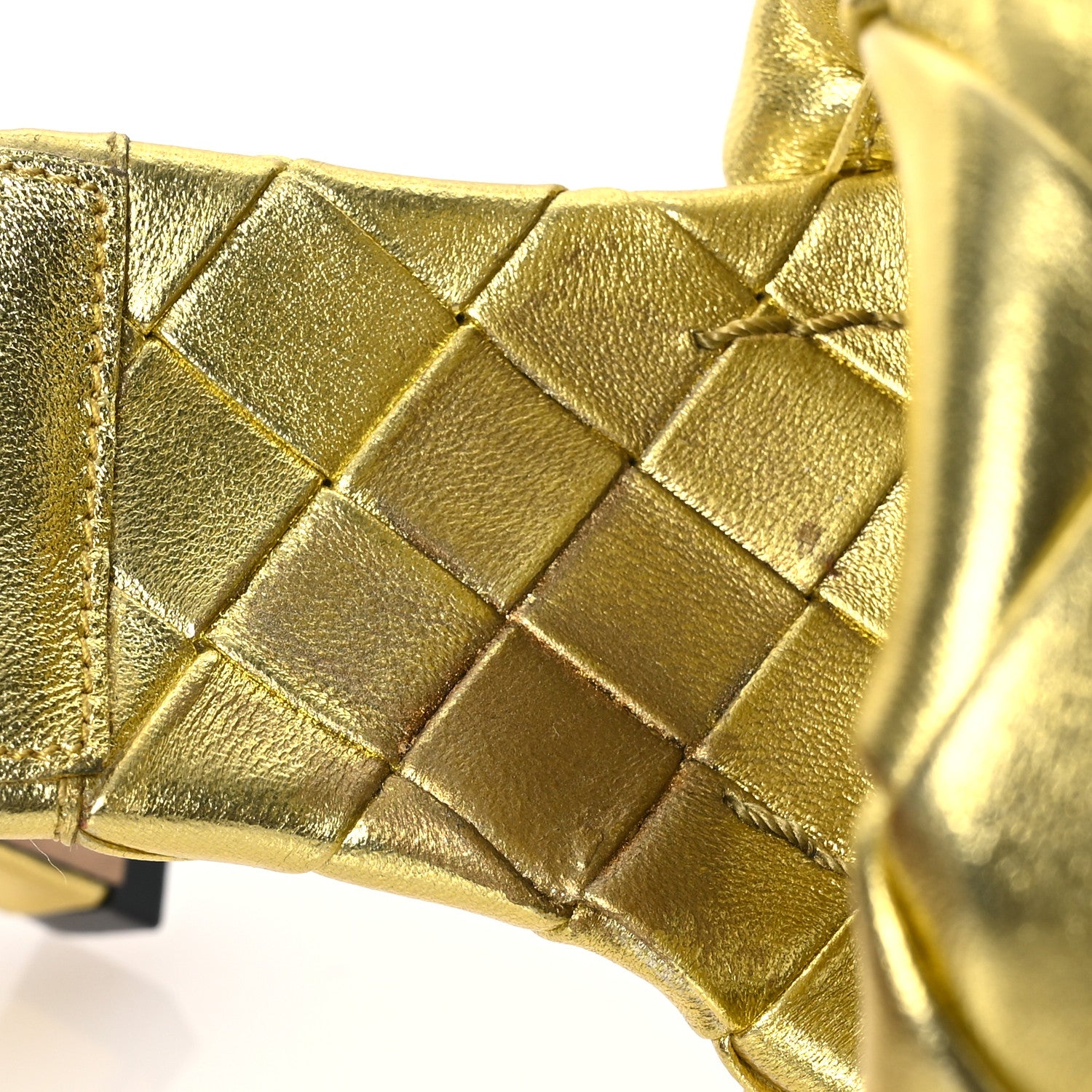 Bottega Veneta Metallic Nappa Maxi Reflection Weave Lido 90mm Mule Sandals 38.5 Gold 9 of 11