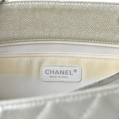 Chanel Metallic Caviar Grand Shopping Tote GST Light Gold 14 of 20